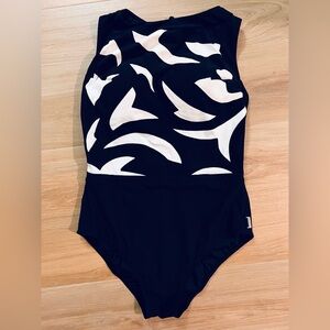Shan One-Piece Slimming Swimsuit – Size 12 – Black & White – Underwire Support